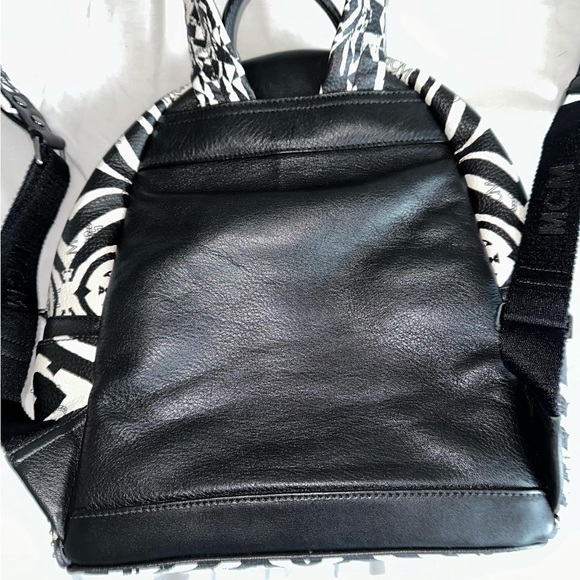 MCM Leather Visetos Studded Zebra Print Backpack - Picture 9 of 16